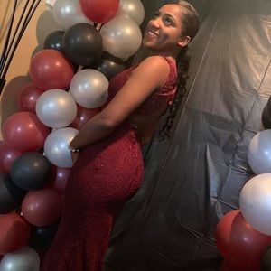 Maroon glitter prom dress for sale